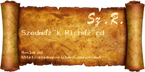 Szedmák Richárd névjegykártya