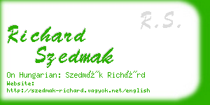 richard szedmak business card